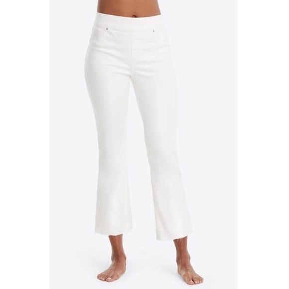 SPANX High Waist Cropped Pull-On Flare Jeans - Picture 1 of 16
